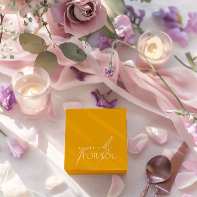 Caja Para Regalos Boda Amarillo Moderno Sencillo Especialmente Para  (Simple Modern Yellow Wedding Especially For You Favor Boxes)