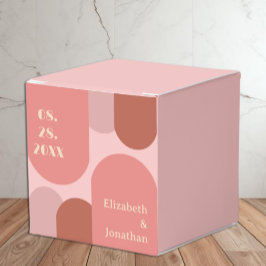 Caja Para Regalos Boda Arcos Coral Rosa Retro