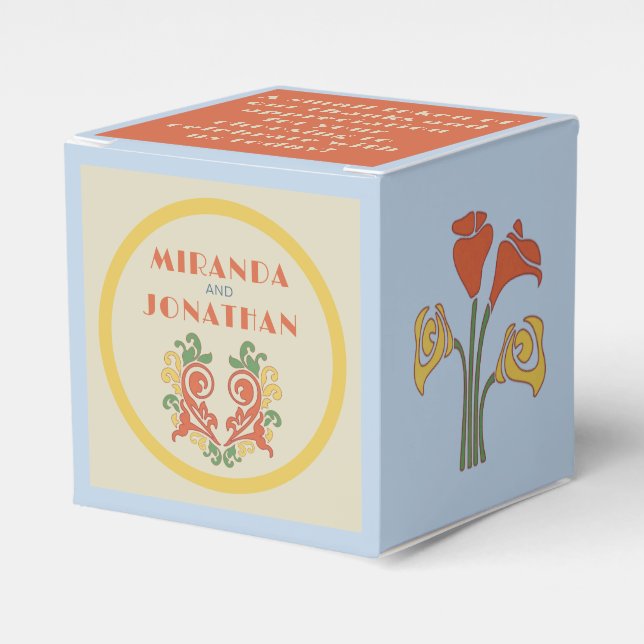 Caja Para Regalos Boda Art Nouveau (Costado Anverso)