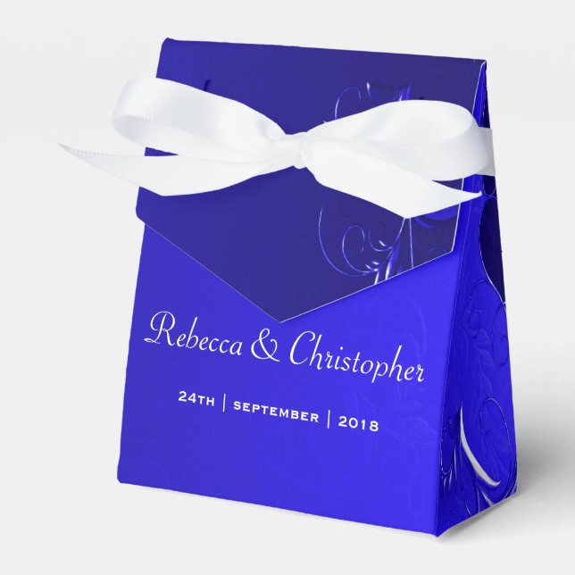 Caja Para Regalos Boda azul elegante (Front Side)
