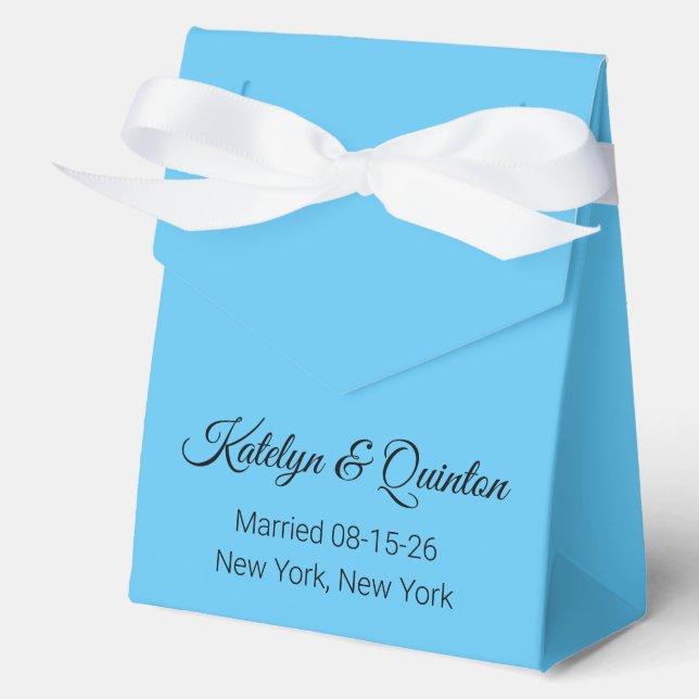 Caja Para Regalos Boda azul elegante (Anverso)