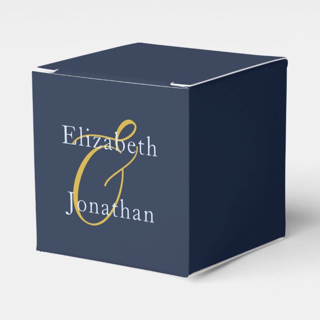 Caja Para Regalos Boda azul opulento (Costado Anverso)