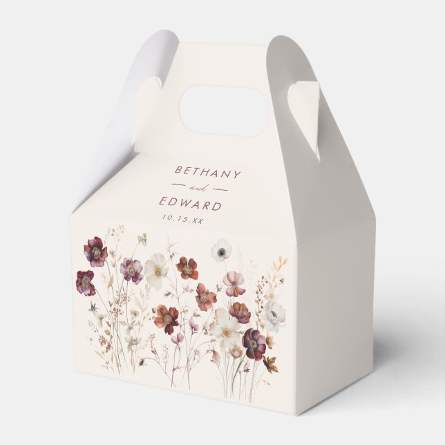 Caja Para Regalos Boda Beige de Fall Wildflower Field (Front Side)