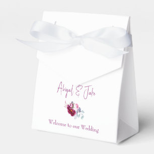Caja Para Regalos Boda blanco de champán floral magenta