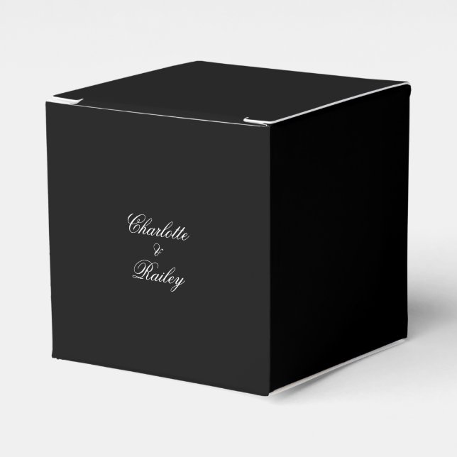 Caja Para Regalos Boda blanco y negro (Costado Anverso)