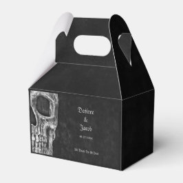 Caja Para Regalos Boda Blanco Y Negro Gótico De Media Calavera