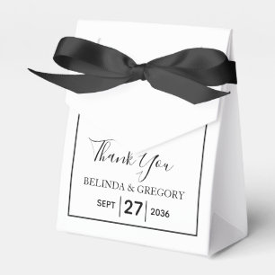 Caja Para Regalos Boda blanco y negro minimalista