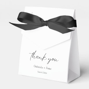 Caja Para Regalos Boda blanco y negro Minimalista simple gracias