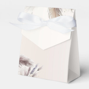 Caja Para Regalos Boda Bohemio Floral Terroso con Plumas