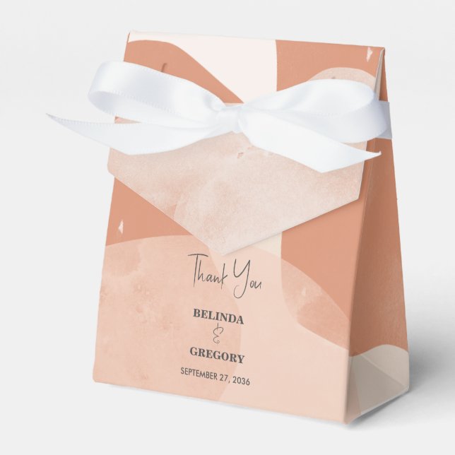 Caja Para Regalos Boda bohemio moderno de abstracto de terracota (Front Side)