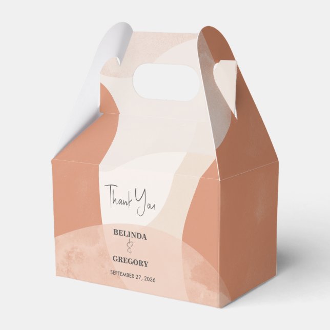 Caja Para Regalos Boda bohemio moderno de abstracto de terracota (Front Side)