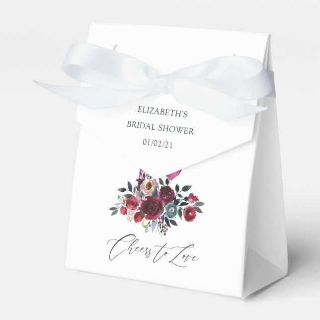 Caja Para Regalos Boda boho burgundy y degustación de vinos Navy Bri (Front Side)