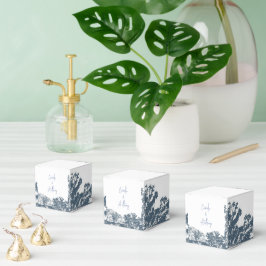 Caja Para Regalos Boda Boho de los árboles de fondo azul