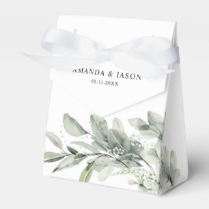 Caja Para Regalos Boda botánica minimalista de eucalipto verde salvi