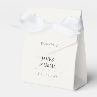 Caja Para Regalos Boda botánica minimalista | Marfil cálido