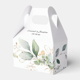 Caja Para Regalos Boda Botánico Verde y Oro