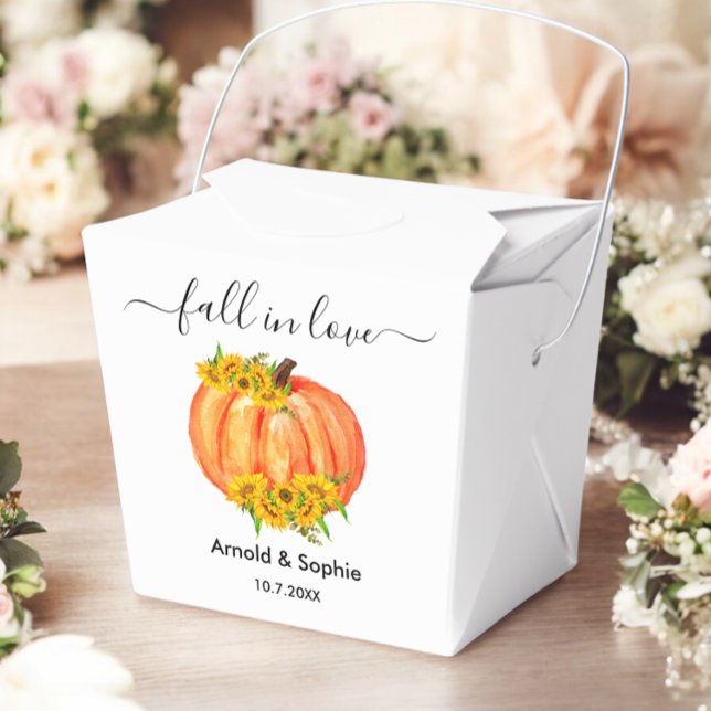 Caja Para Regalos Boda Calabaza Naranja Floral Blanca Caída (Subido por el creador)