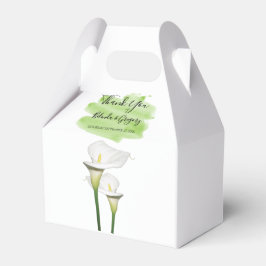 Caja Para Regalos Boda Calla Lilies Watercolor Blanco