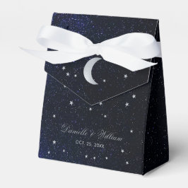 Caja Para Regalos Boda celeste Blue Starry Night Silver Moon