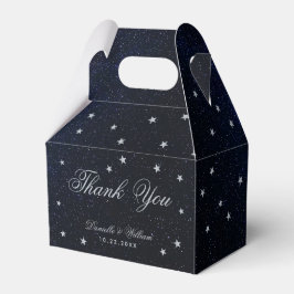 Caja Para Regalos Boda Celestial Azul Estrellada Noche Caligrafía