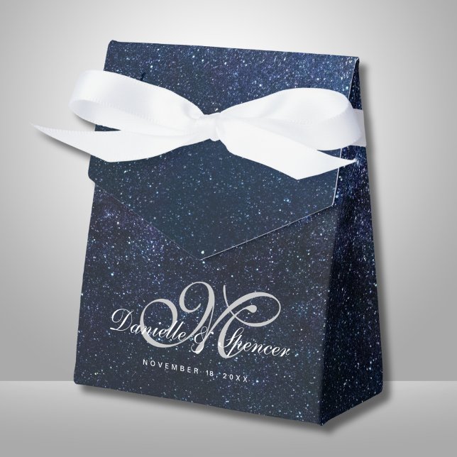 Caja Para Regalos Boda Celestial Blue Starry Night Gracias (Subido por el creador)