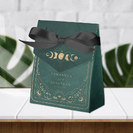 Caja Para Regalos Boda Celestial de Emerald Green y Faux Gold Tarot