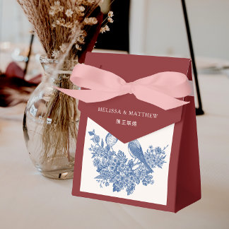 Caja Para Regalos Boda China Elegante Urraca Floral Doble Xi
