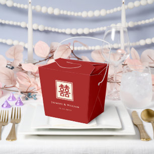 Caja Para Regalos Boda chino clásico cuadrado doble felicidad