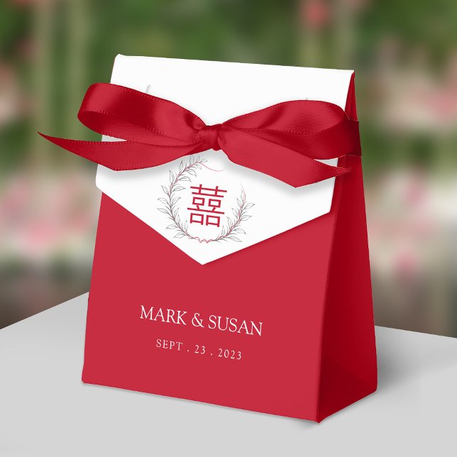 Caja Para Regalos Boda chino de doble felicidad gracias (Red Ribbon is not included)