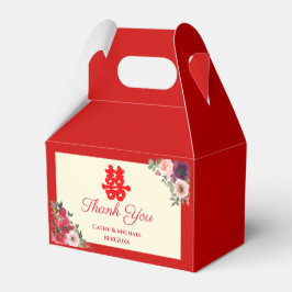 Caja Para Regalos Boda chino rojo púrpura floral gracias