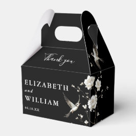 Caja Para Regalos Boda Chinoiserie en blanco y negro Gracias