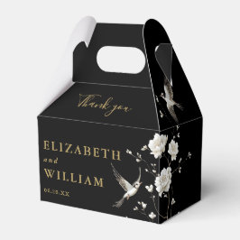 Caja Para Regalos Boda Chinoiserie Negra Y Oro Gracias