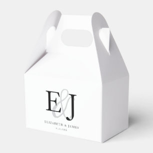 Caja Para Regalos Boda Clásica Elegante con Monograma