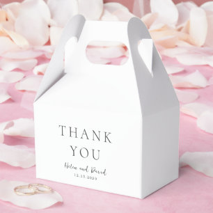 Caja Para Regalos Boda Clásica Elegante en Blanco y Negro