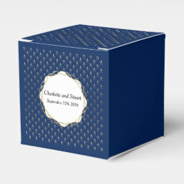 Caja Para Regalos Boda clásico azul y oro
