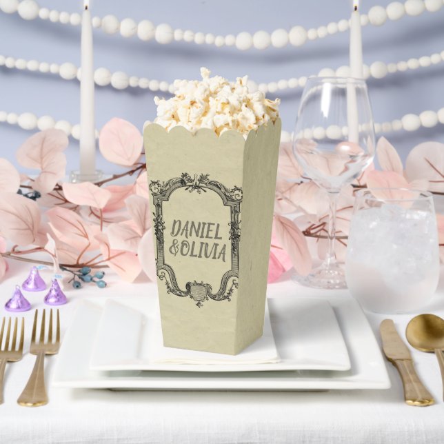 Caja Para Regalos Boda clásico de cosecha negra verde (Boda)