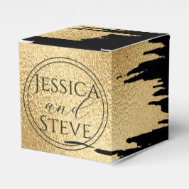Caja Para Regalos Boda Clásico Dorado y Negro