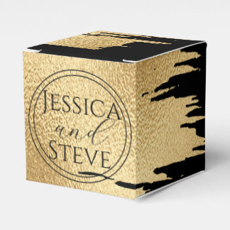 Caja Para Regalos Boda Clásico Dorado y Negro
