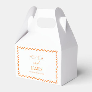 Caja Para Regalos Boda con borde ondulado de naranja cítrica caprich