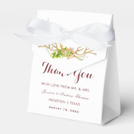 Caja Para Regalos Boda con cuernos rústicos y flores silvestres