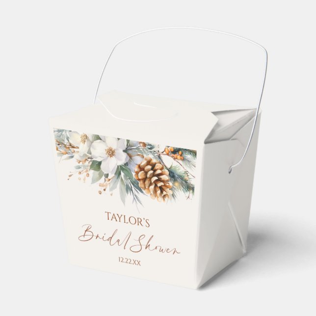 Caja Para Regalos Boda con Flor de Invierno Pino (Front Side)