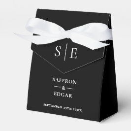 Caja Para Regalos Boda con Monograma en Blanco y Negro