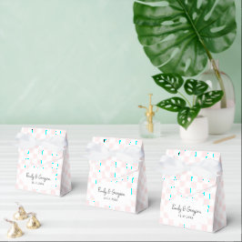 Caja Para Regalos Boda con patrón de tablero de ajedrez pintado de r