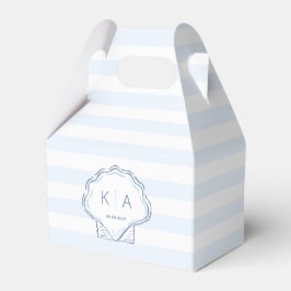 Caja Para Regalos Boda Costera con Monograma de Concha Dibujada a Ma