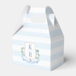 Caja Para Regalos Boda Costera en Azul Aquarela y Blanco