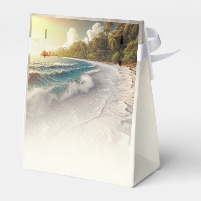 Caja Para Regalos Boda costero Paradise Beach Sunset (Reverso)