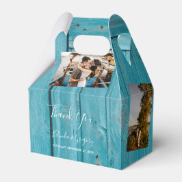 Caja Para Regalos Boda de 4 fotos de Rustic Blue Wood