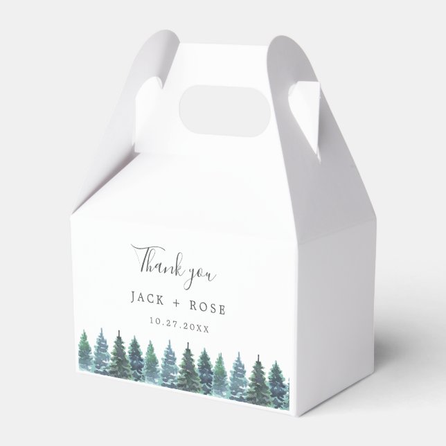 Caja Para Regalos Boda de acuarela de invierno (Front Side)