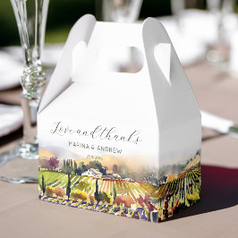 Caja Para Regalos Boda de acuarela de los viñedos de Napa Valley gra