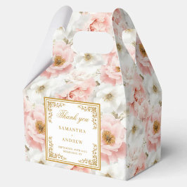 Caja Para Regalos Boda de acuarela de oro de marfil rubio floral gra